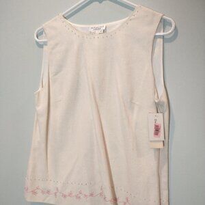 NWT Due per Due Silk Camisole with Embroidery and Beads